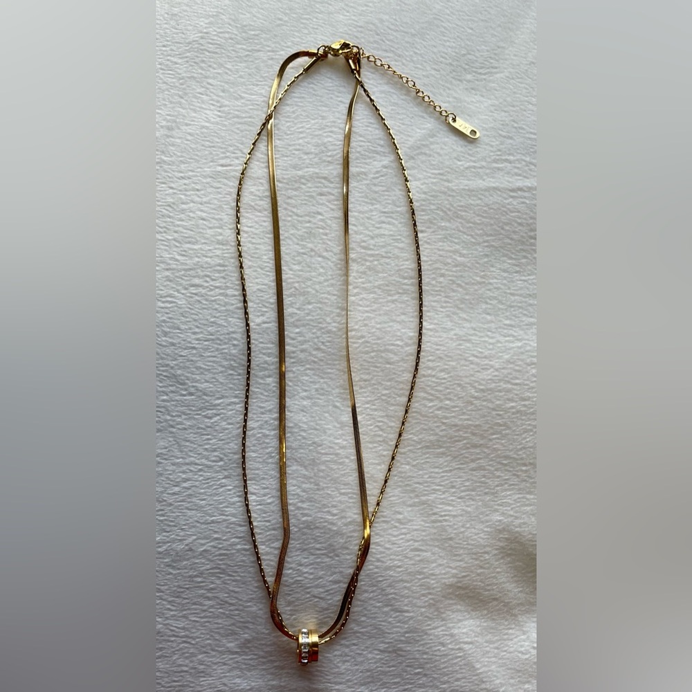 Brand New Titanium Steel Double Layer Clavicle Chain Necklace. - Picture 7 of 9